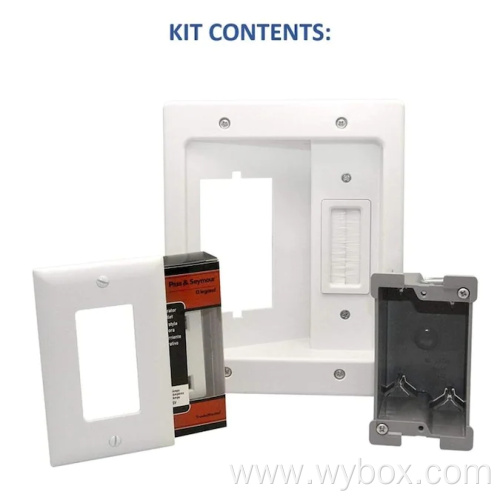 Home Office Theater Home Theater In Wall TV Power Kit White Plastic New Old Work Standard Rectangular Wall Electrical box